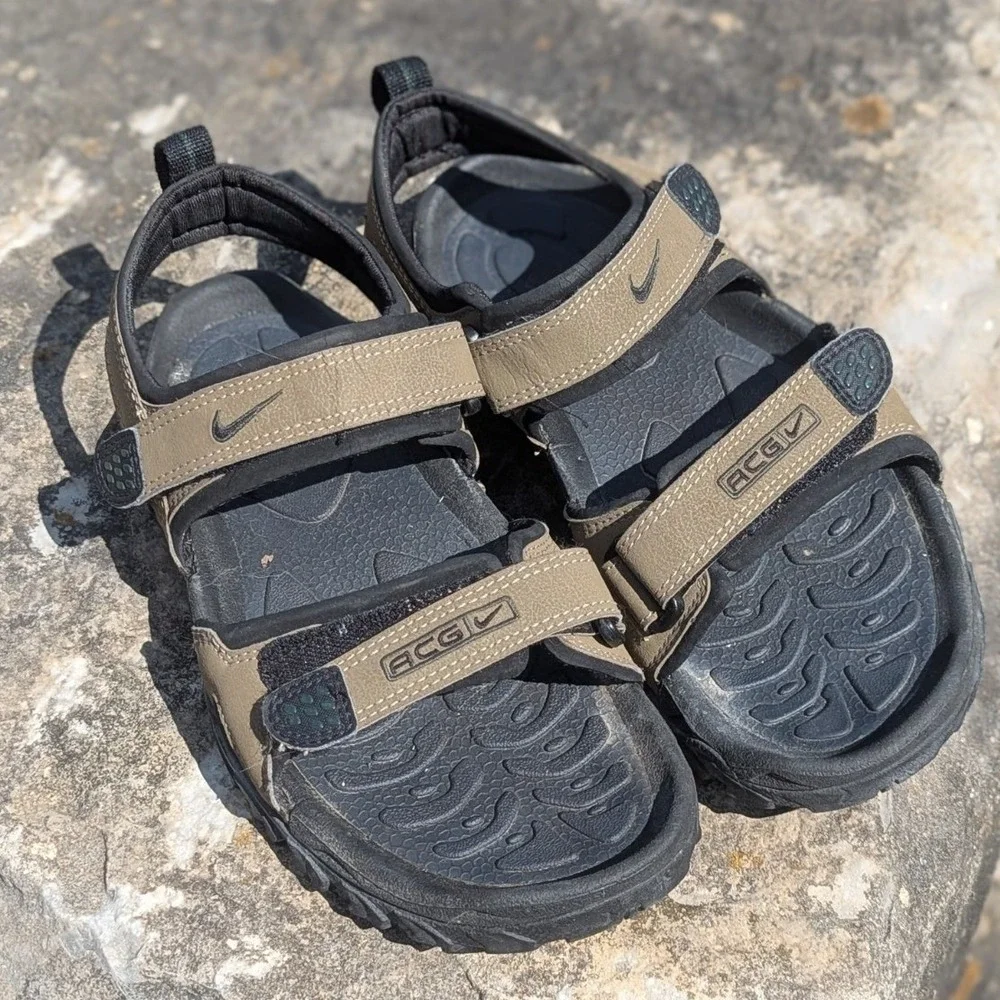 Y2K Gorpcore Hiking Sport Sandals Nike ACG Brown Black Men's 7 Women's 8.5 EU 40